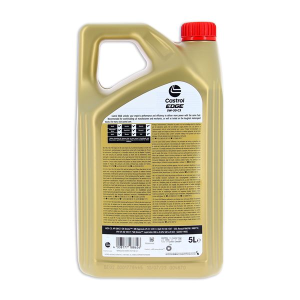 Huile moteur CASTROL Edge C3 Essence/Diesel 5W30 5L