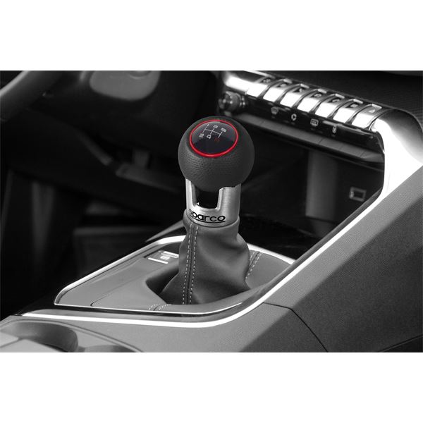 Pommeau de vitesse Lazio SPARCO noir/rouge