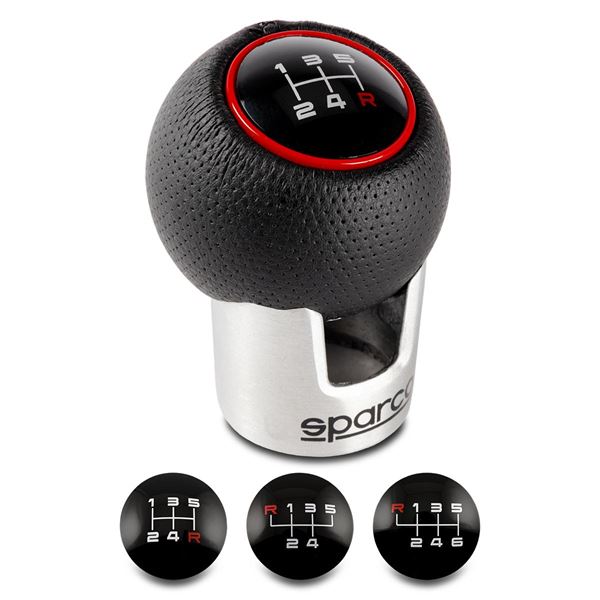 Pommeau de vitesse Lazio SPARCO noir/rouge