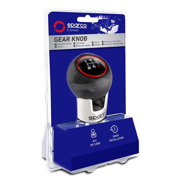 Pommeau de vitesse Lazio SPARCO noir/rouge