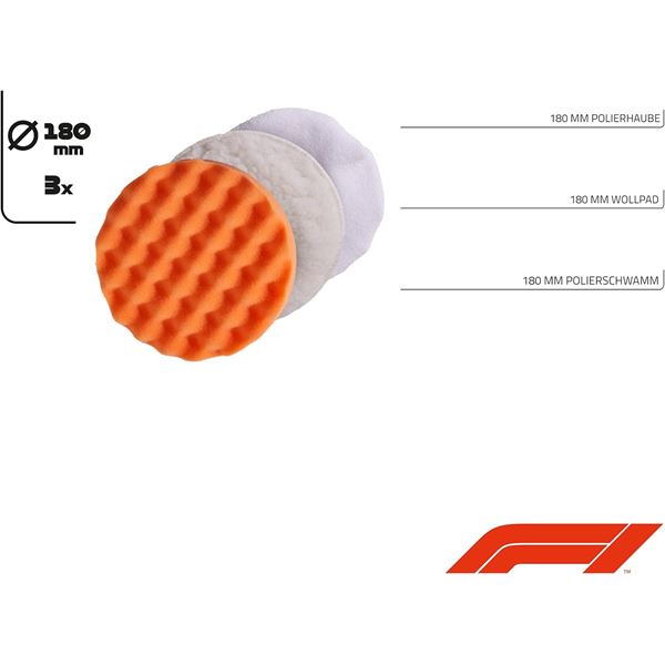 Set de 3 bonnets pour polisheuse 180 mm FORMULA 1
