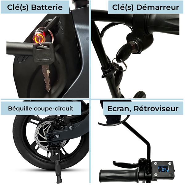 Draisienne électrique pliable adulte eSixteen grise Yeep.Me