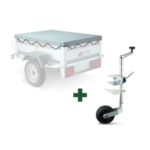 Pack accessoires pour remorque Eco 190 : roue jockey et bâche plate