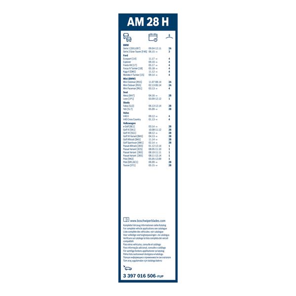1 balai d'essuie-glace Bosch AM28H