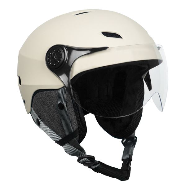 Casque H30 vision vélo, trottinette avec feu arrière LED Yeep.Me Crème - Taille S/M