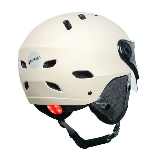 Casque H30 vision vélo, trottinette avec feu arrière LED Yeep.Me Crème - Taille S/M