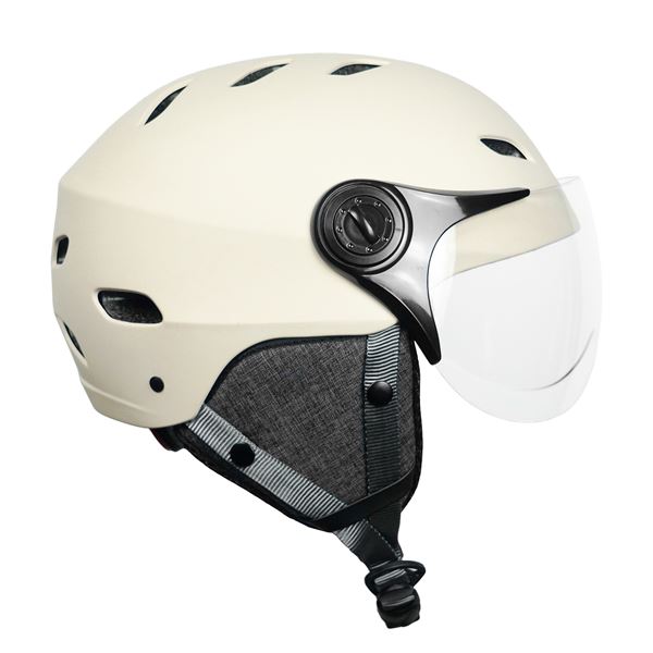 Casque H30 vision vélo, trottinette avec feu arrière LED Yeep.Me Crème - Taille L