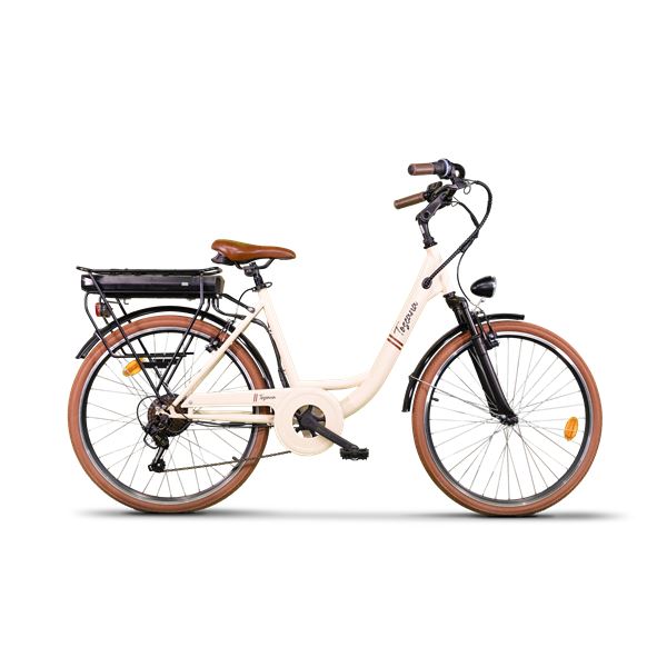 Vélo de ville électrique mixte Toscana Beige