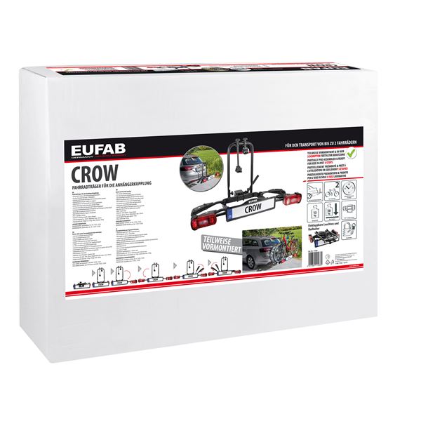 Porte-vélos attelage Eufab Crow - 2 vélos