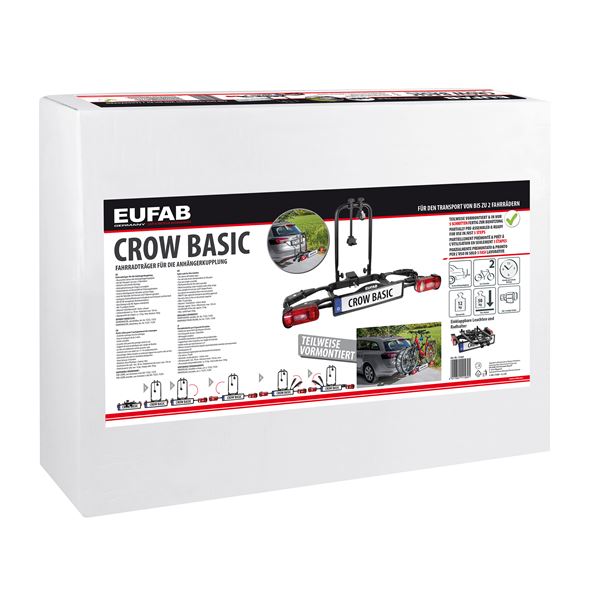 Porte-vélos attelage Eufab Crow Basic - 2 vélos