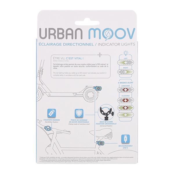 Clignotant arrière directionnel pour vélo et trottinette Urban Moov