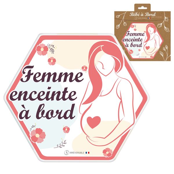 Adhésif Bébé à Bord Made in France - Femme enceinte à Bord