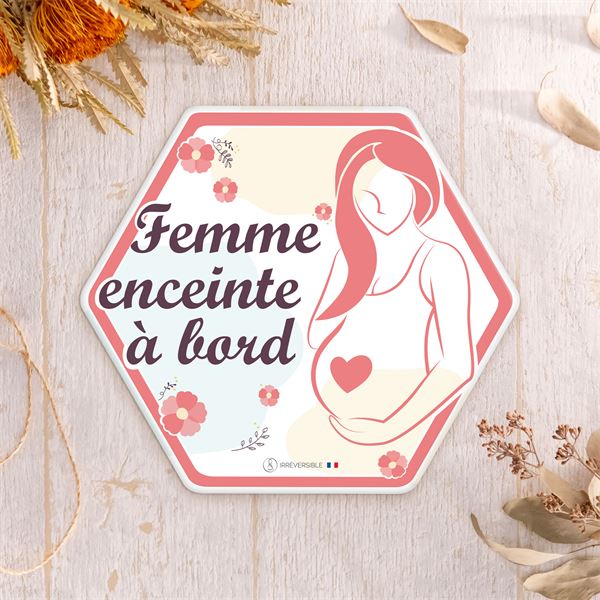 Adhésif Bébé à Bord Made in France - Femme enceinte à Bord