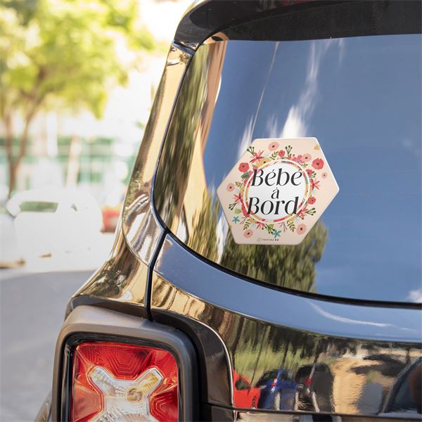 Adhésif Bébé à Bord Made in France - Fleurs