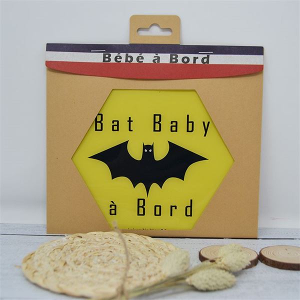 Adhésif bébé à bord Made in France - Bat baby