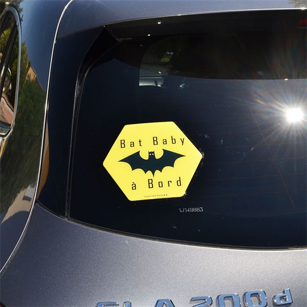 Adhésif bébé à bord Made in France - Bat baby