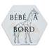 Adhésif bébé à bord Made in France - Girafe noir et blanc