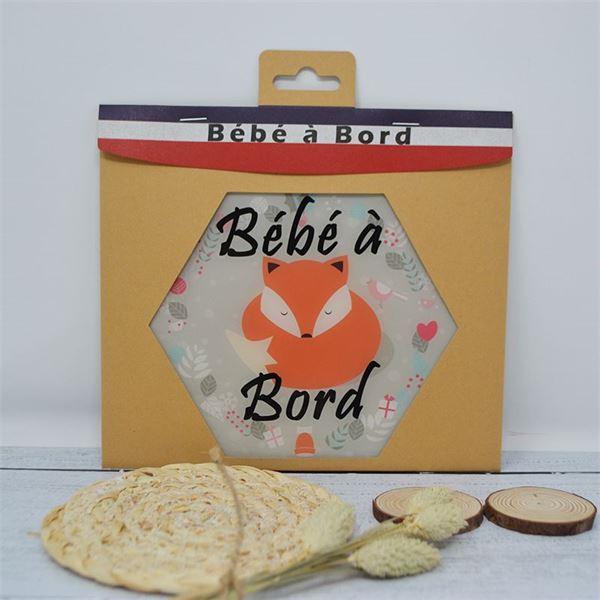 Adhésif bébé à bord Made in France - Renard