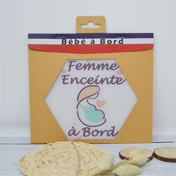 Adhésif bébé à bord Made in France - Femme enceinte