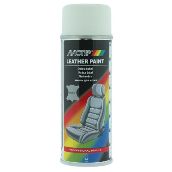 Aérosol peinture cuir blanc 200ml Motip