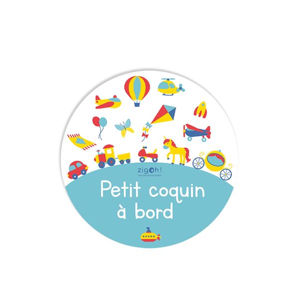 Disque magnétique « Petit coquin à bord » voyage ZIGOH