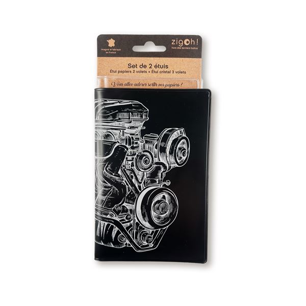 Porte-papiers voiture avec étui carte grise ZIGOH Moteur