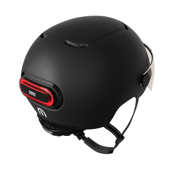 Casque vélo, trottinette avec feu d'éclairage Fusion Noir Cosmo Connected