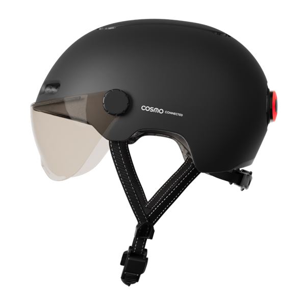 Casque vélo, trottinette avec feu d'éclairage Fusion Noir Cosmo Connected
