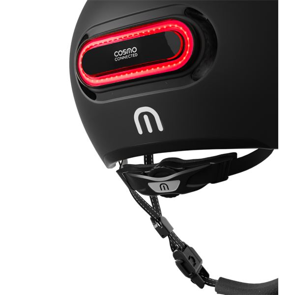 Casque vélo, trottinette avec feu d'éclairage Fusion Noir Cosmo Connected