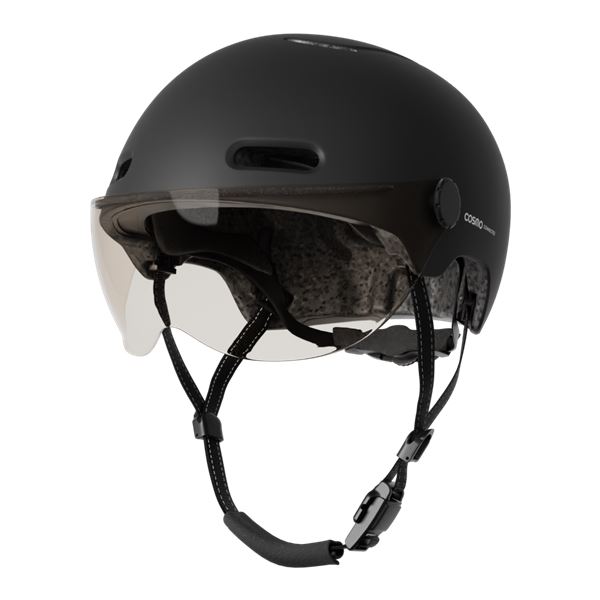 Casque vélo, trottinette avec feu d'éclairage Fusion Noir Cosmo Connected