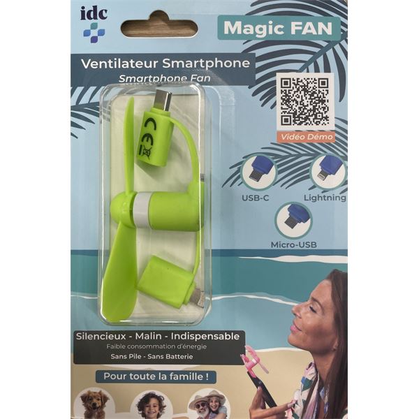 Mini-ventilateur pour smartphone Magic Fan - Vert