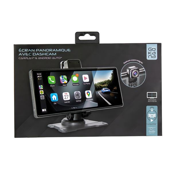Ecran 9'' panoramique Carplay & Android Auto + dashcam intégrée Gokana