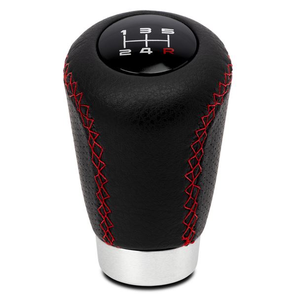 POMMEAU CUIR NOIR/ ROUGE BAGUE MARCHE AR + 3 PASTILLES DE VITESSES