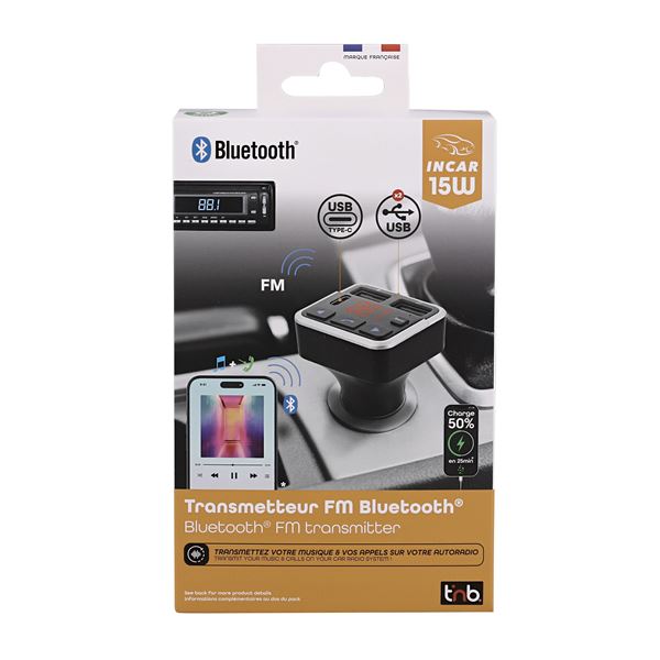 Transmetteur FM Bluetooth kit mains libres T'nB