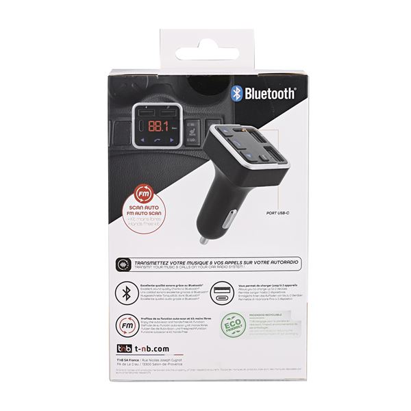 Transmetteur FM Bluetooth kit mains libres T'nB