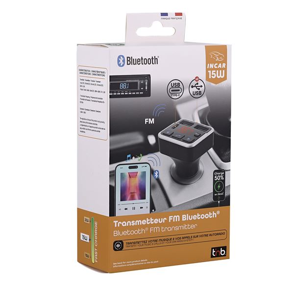 Transmetteur FM Bluetooth kit mains libres T'nB
