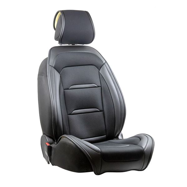 Couvre-siège avant unitaire Onyx aspect cuir et polyester