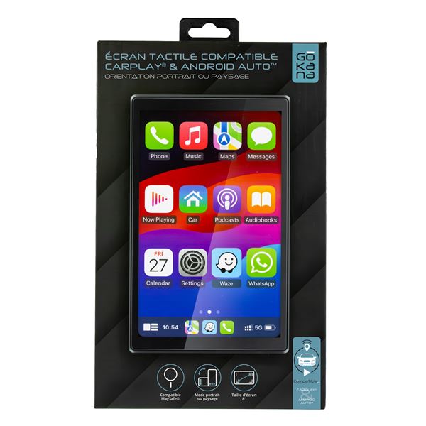 Ecran 8'' rotatif Carplay & Android Auto Gokana