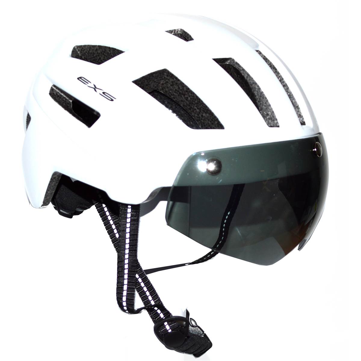 Casque Vélo Urbain Avec Visière Blanc Taille M Exs