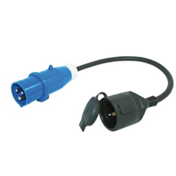 Câble adaptateur 0.5 mètres – fiche CEE et fiche de raccordement Schuko