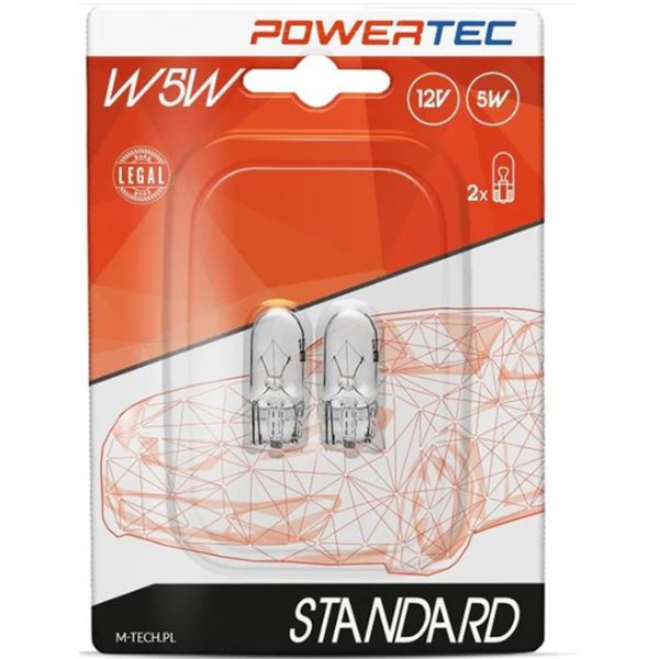 AMPOULES HALOGENES W5W 12V 5W (BLISTER) X2 MTECH