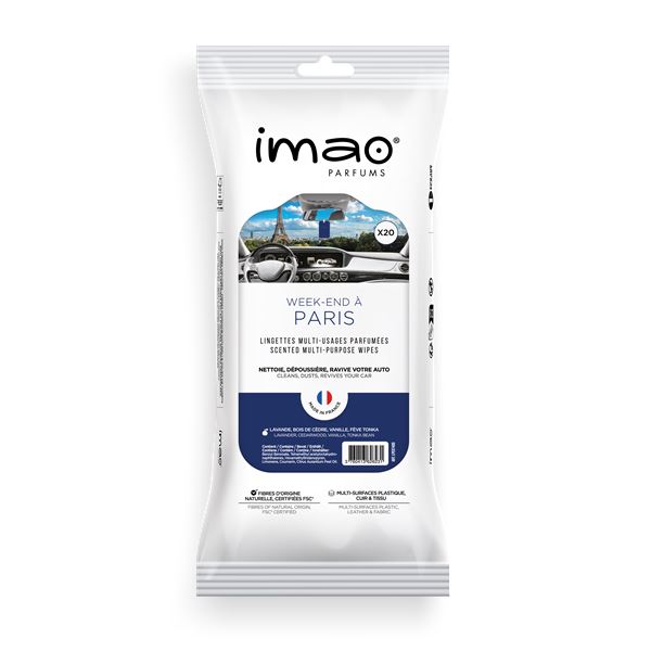 Lingettes Imao mutli-usages parfumées "Weekend à Paris"