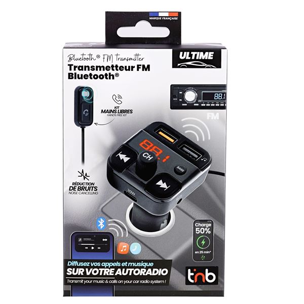 Transmetteur FM bluetooth Kit mains libre et charge rapide