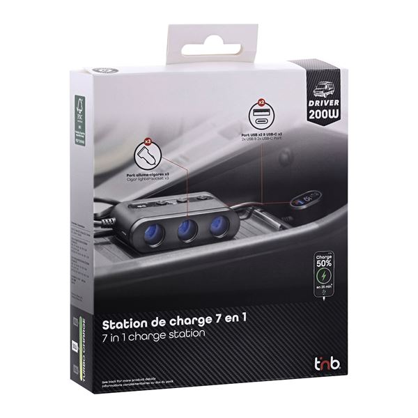 Station de charge premium 7 en 1 avec prises USB-C