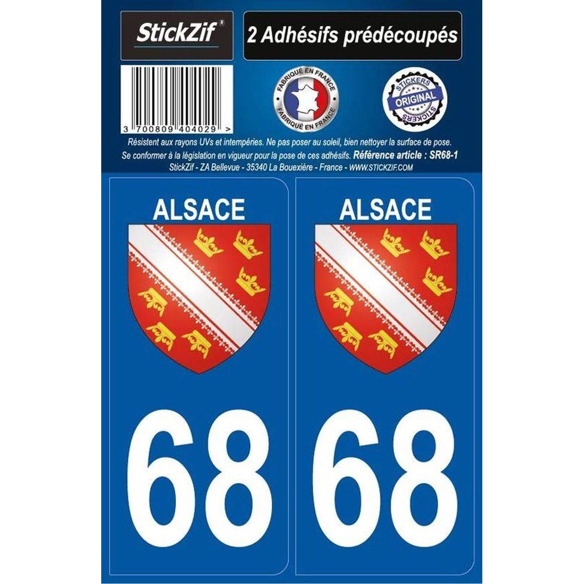 Adhésifs Region Departement 68 Alsace X2