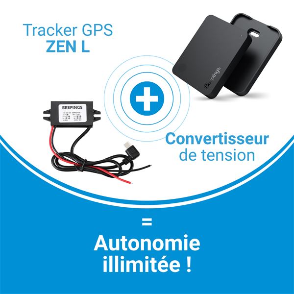 Traceur GPS ZEN L + Convertisseur pour installation permanente Beepings