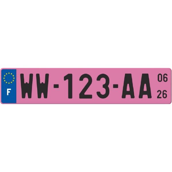 Plaque d'immatriculation WW Rose 520 x 110