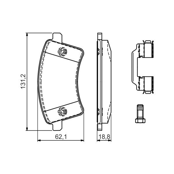 4 plaquettes de frein avant Bosch BP2667