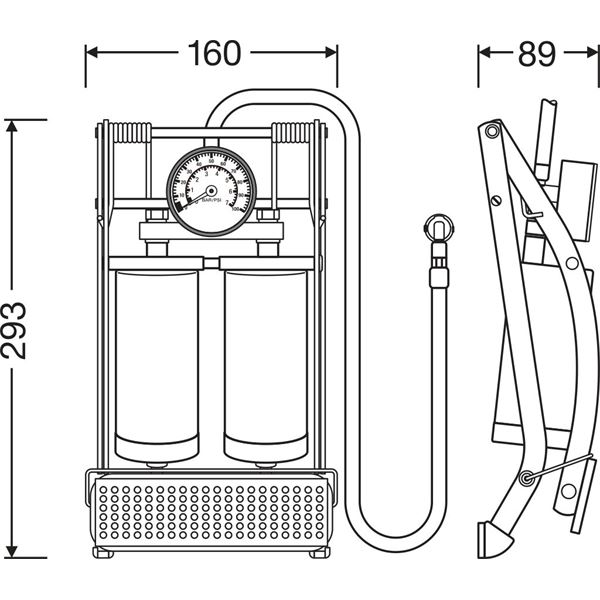 Pompe à pieds universelle OSRAM pour tout type de pneus