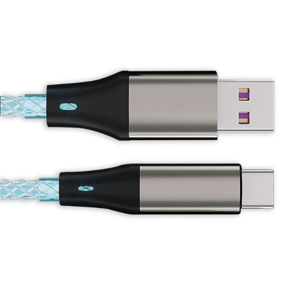Cordon lumineux 1M charge + data USB A / TYPE C